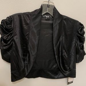 NWT Sequin Hearts Sheer Satin Bolero Jacket, Cover-Up - Size Small